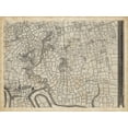thumbnail image 2 of Unknown 18x15 Black Ornate Wood Framed with Double Matting Museum Art Print Titled - Map of London Grid VIII, 2 of 4