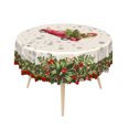thumbnail image 6 of Duangreer Christmas Tablecloth 70''Round, Xmas Tree Truck Print Waterproof Wrinkle Resistant, Table Cover for Family Party Dining, Indoor and Outdoor, 6 of 6