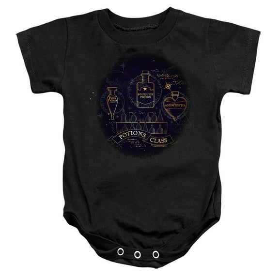 Harry Potter Potions Class Unisex Infant Snap Suit for Baby (6 Months) Black