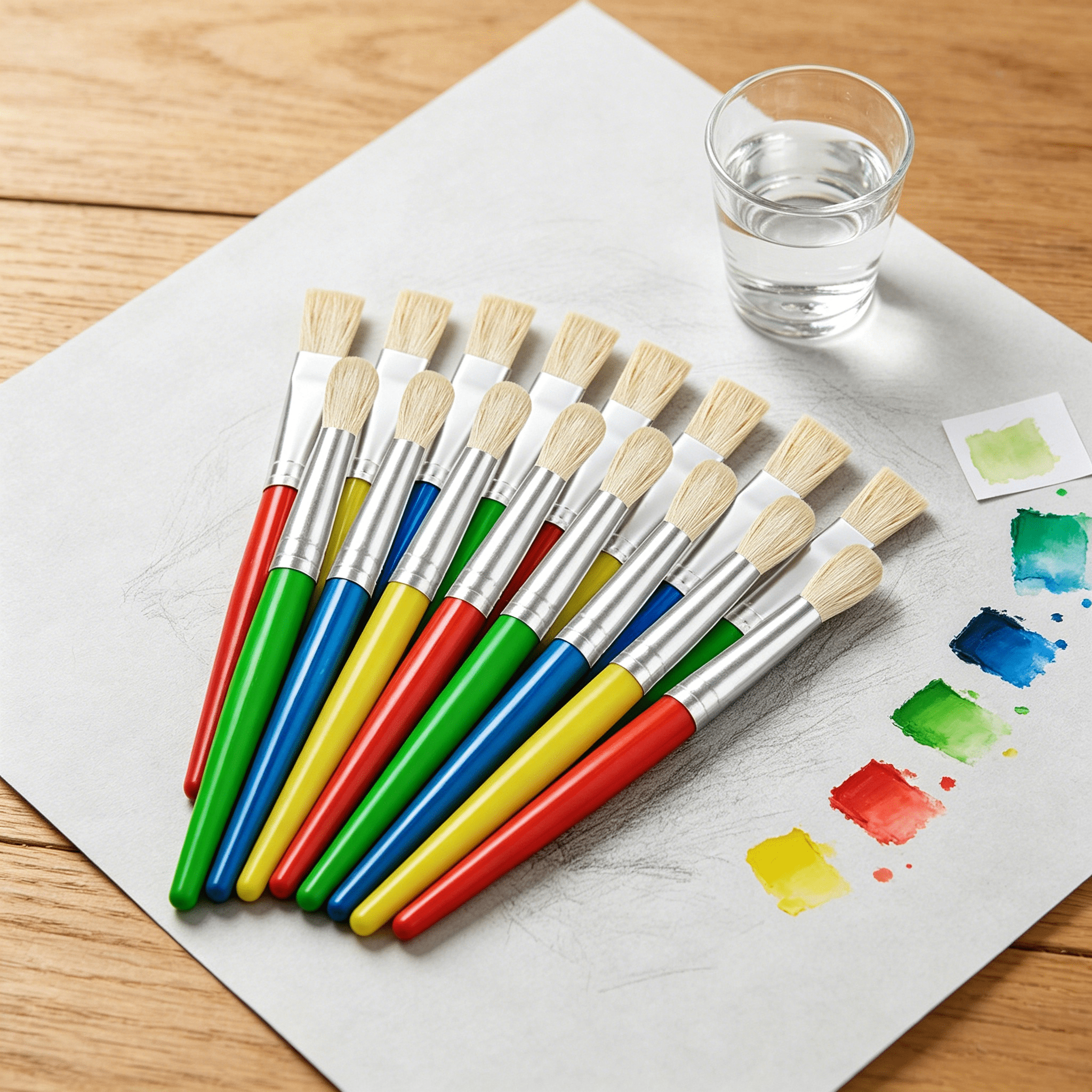 CCOCC 2026 New 16-Piece Kids' Paint Brush Set,Large Washable Brushes,Perfect for Toddlers,Easy Grip,Round and Flat Styles,No-Shed Bristles,Ideal for Acrylics and Washable Paints