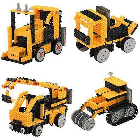 FTS Motorized RC Construction Truck Building Kit, 127 Piece Set