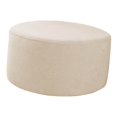 thumbnail image 3 of Ottoman Slipcovers Round Ottoman Footstool Cover Removable Beige, 3 of 9