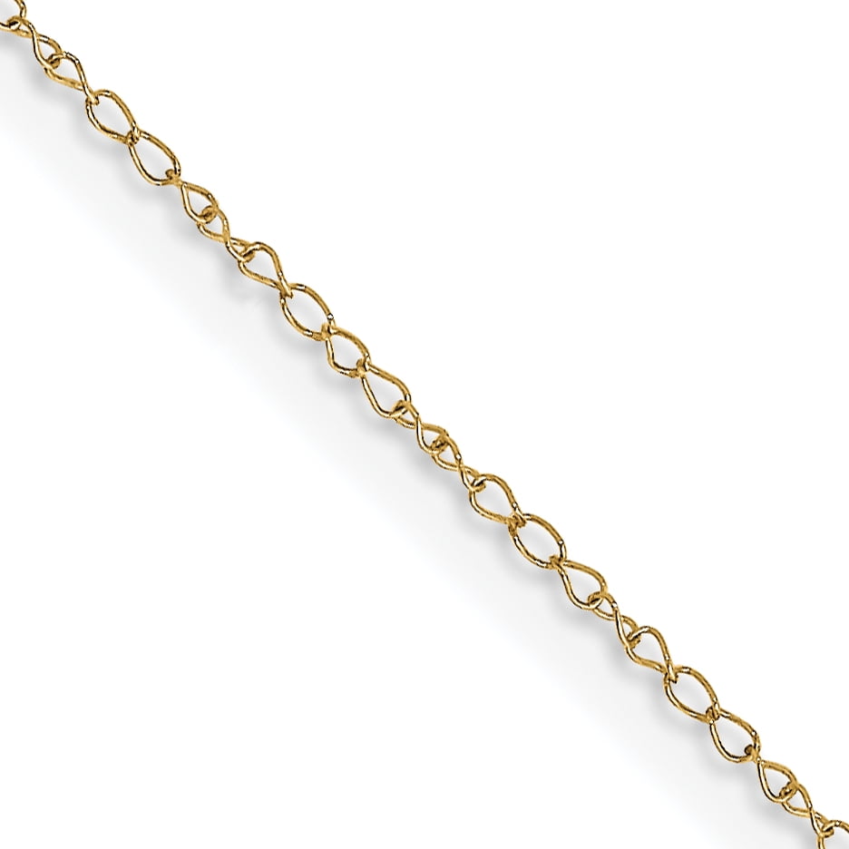 14kt Yellow Gold .42 Mm Carded Link Curb Chain Necklace 24 Inch Pendant  Charm Fine Jewelry Ideal Gifts For Women Gift Set From Heart