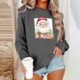 thumbnail image 2 of Women’s Retro Santa Claus Graphic Christmas Sweatshirt Long Sleeve Holiday Pullover Top Festive Xmas Shirt Soft Casual Sweatshirt for Cozy Seasonal Celebrations, 2 of 4