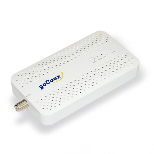 goCoax MoCA 2.5 Adapter with 2.5GbE Ethernet Port. MoCA 2.5. 1x 2.5GbE Port. Provide 2.5Gbps Bandwidth with existing coaxial Cables. White(Single, MA2