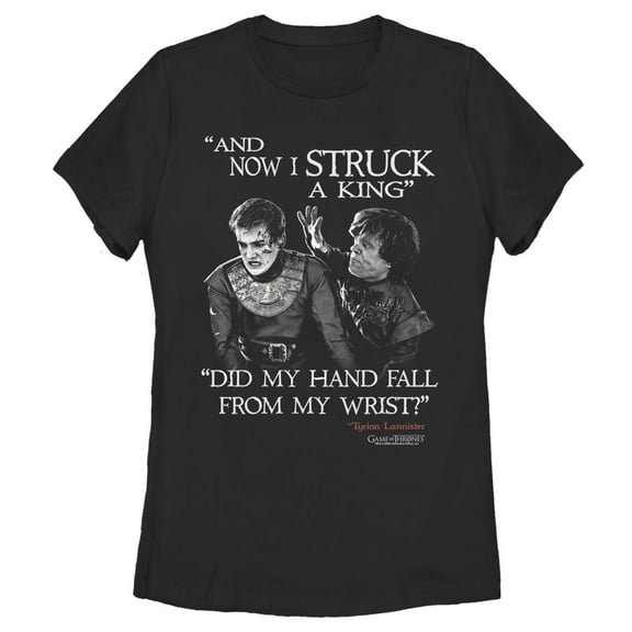 Women's Game of Thrones Tyrion Strikes A King  Graphic Tee Black Medium
