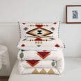 thumbnail image 5 of jejeloiu Minimalist Tribal Twin Comforter Sets,Aztec Pattern Bedding Set For Boys,Neutral White,Reversible,2-Piece,1 Comforter and 1 Pillowcase, 5 of 7