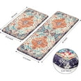thumbnail image 3 of KIMDOE Kitchen Rugs Cushioned Anti Fatigue Kitchen Mat Non-Skid Waterproof Kitchen Runner Rug Ergonomic Comfort Foam Standing Mat for Kitchen Decor,Floors,Office,Laundry,Orange Blue 17"x29.5"+17"x47", 3 of 6