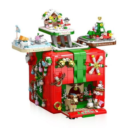 1873-Piece Christmas Building Blocks Kit , Christmas Building Toy Set, Educational Holiday Gift for Kids, Teens, and Adults