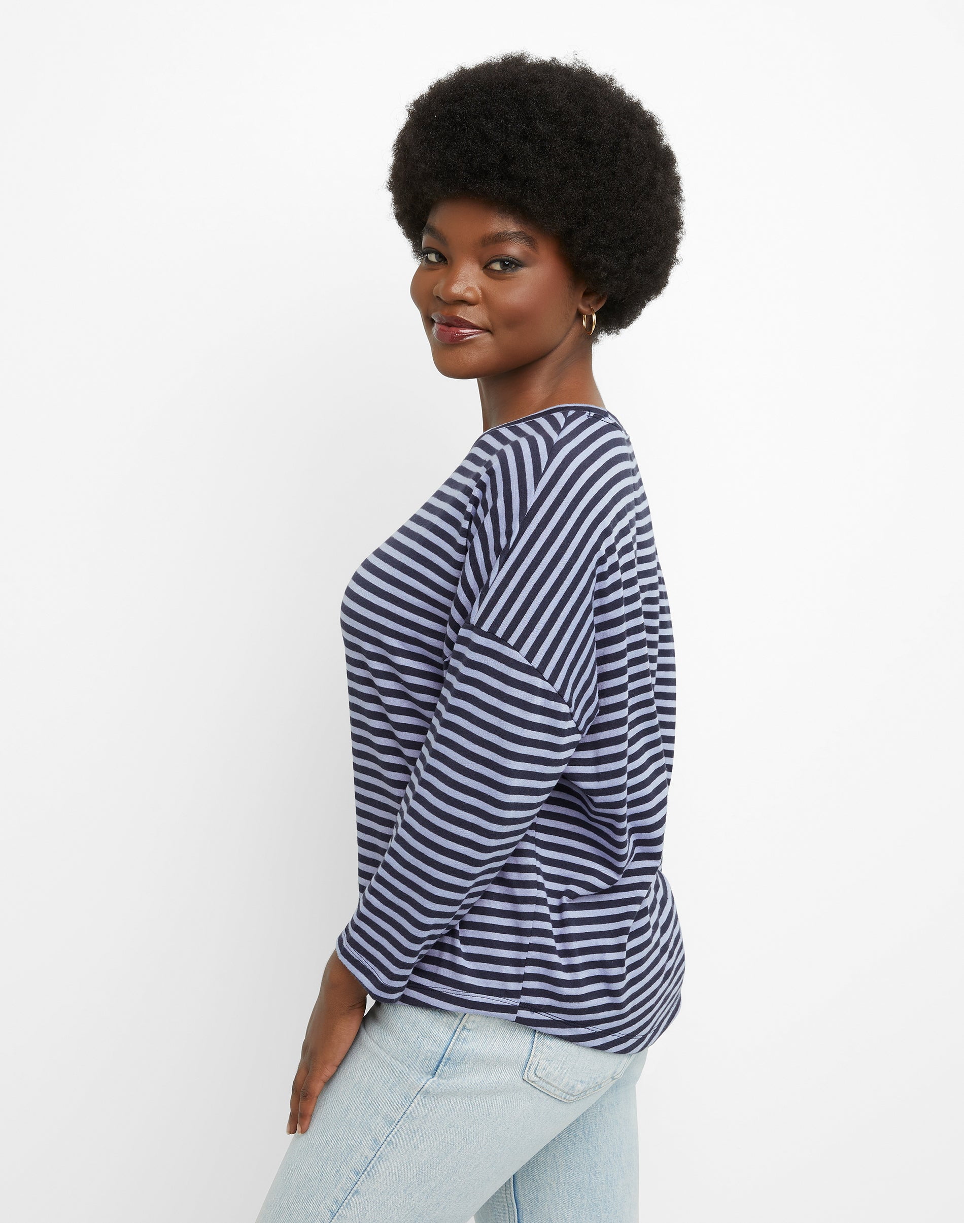 Essentials Three-Quarter Sleeve Tee, Cotton T-Shirt for Women, Classic Fit