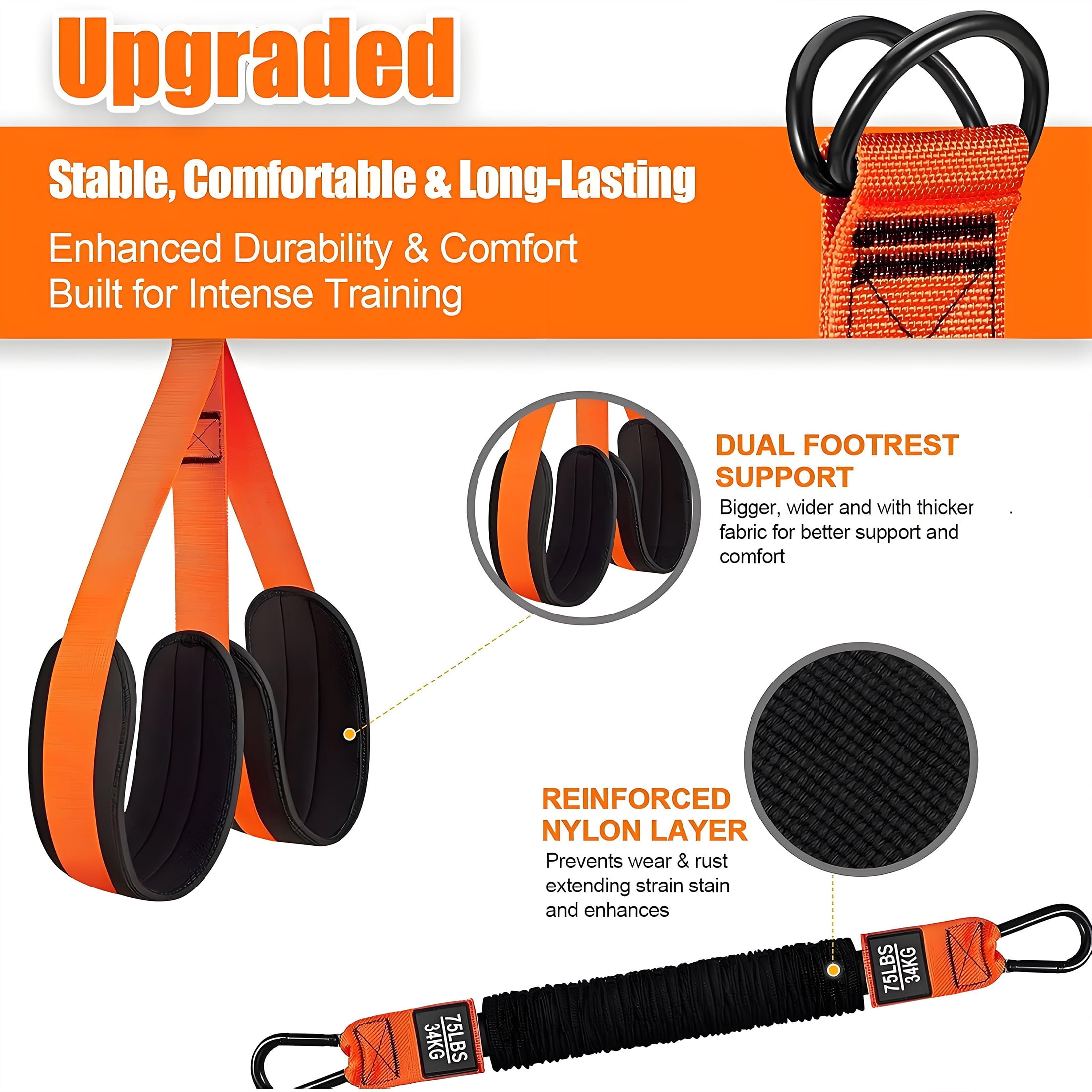 BESTSKY Pull Up Bands,Heavy Duty Resistance Bands for Working Out,Adjustable Weight Pull Up Bands Assistance Bands with Feet/Knee Rest,Workout Bands for Pull Up Bar,Strength Training