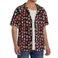 thumbnail image 2 of Rateoe Colourfull Owl Pattern Men's Short Sleeve Classic Shirt, Casual Short-Sleeved Shirt, Lightweight Summer Shirt, Cuban Collar Shirt,Button-Front Shirt-Medium, 2 of 5