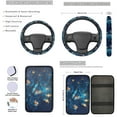 thumbnail image 3 of Jeiento Butterfly Car Seat Covers Full Set with Steering Wheel Cover Safe Belt Pads Coasters Center Console Cover Keychain Chapstick Holder Blue 13 PCS Auto Interior Sets Accessory, 3 of 8