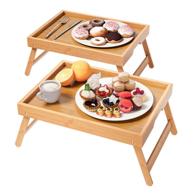 Bandeja para Cama Fibogollo de Bambú con Patas Plegables 40x30 cm