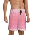 thumbnail image 2 of Naloa Sparkly Pink Glitter Men's Short Pajama Pants, Lounge Comfort Shorts with Elasticized Waistband and Side Pockets - Medium, 2 of 9