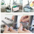 thumbnail image 4 of Sponge Holder, Kitchen Sink Caddy Sponge Holder Hang Basket with Adjustable Brush Soap Dishwashing Liquid Drainer Rack Strap Sink Drain Basket for Kitchen Sink Organizer (1Pcs Green), 4 of 7