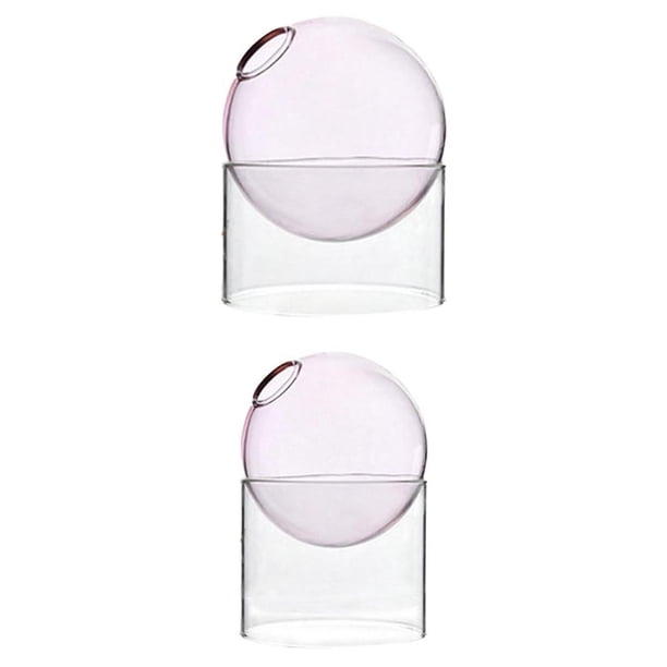 2 uds florero de cristal de estilo nórdico florero de escritorio decoración de estar del hogar Rosado Zulema Jarrón floral de escritorio