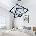 thumbnail image 5 of Lustres en Cristal Modernes Anneaux Carrés LED Suspensions Hauteur Réglable Lampe de Plafond (Blanc Froid), 5 of 5