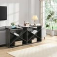 thumbnail image 4 of 70.87 inch Farmhouse Console Table, X Shape Detachable ExtraLong Table with Storage for Entryway, Living Room, Foyer, Hallway, black, 4 of 7
