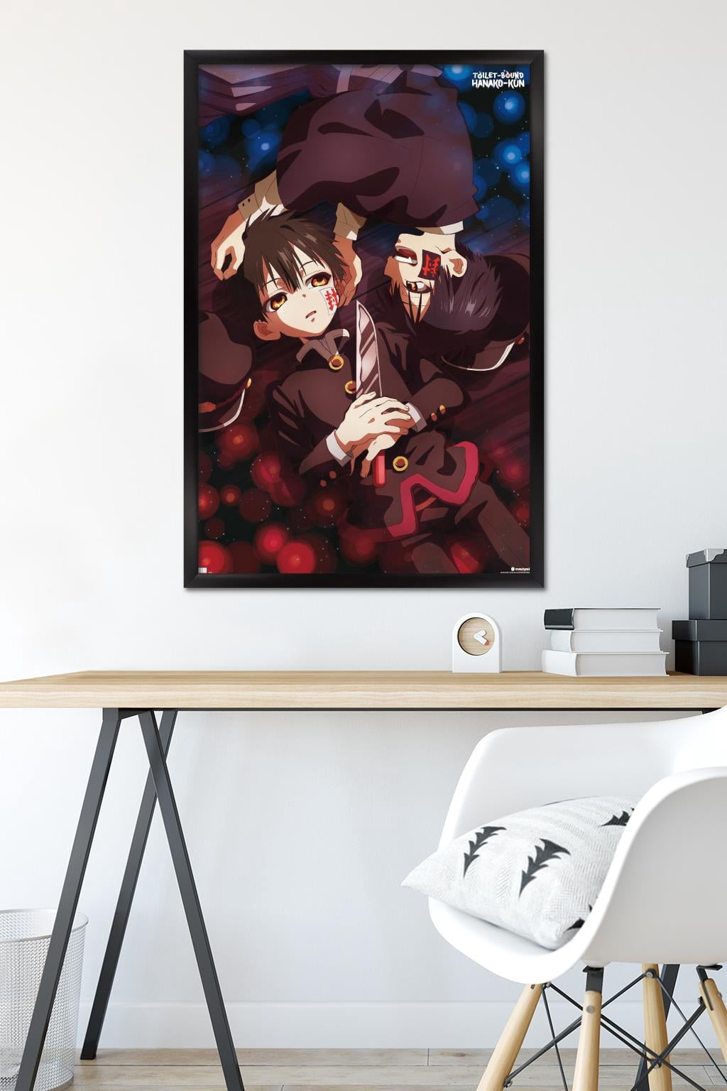 Toilet-Bound Hanako-Kun - Red and Blue Wall Poster, 22.375" x 34" Framed