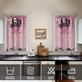 thumbnail image 2 of 2 Piece Set Halloween Ghostface Kitchen Curtains Small Short Cafe Window Curtains Horror Spooky Rod Pocket Bathroom Tier Window Treatment Drapes 27.5x39inch, 2 of 4