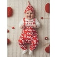 thumbnail image 5 of BemeyourBBs Newborn Baby Boy My First Valentines Day Outfit Romper Heart Suspender Pants and Cap 3 Pcs Set Cute Infant Spring Clothes, 5 of 9