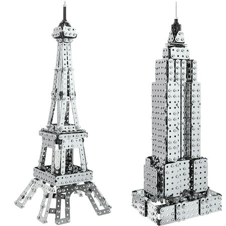 (Set) Steel Works Construction Sets - Eiffel Tower & Empire State (Best Way To See Empire State Building)