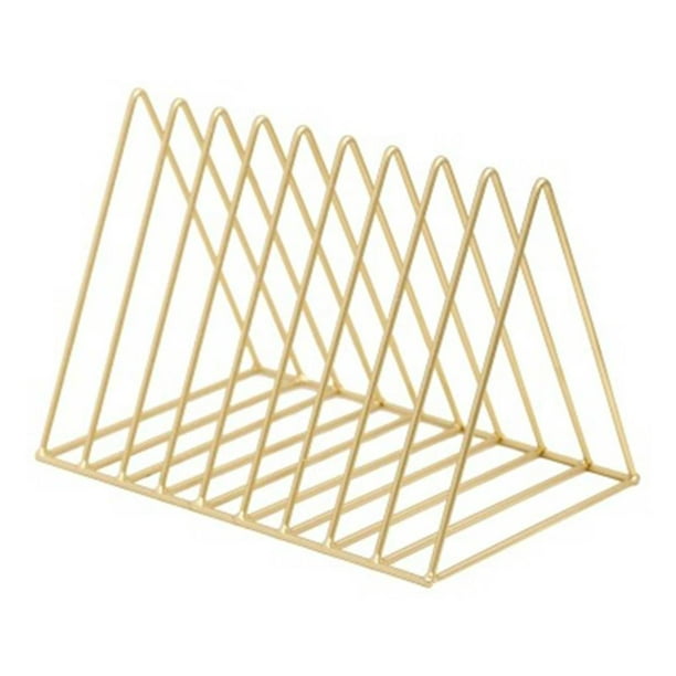 Estantes triangulares de hierro para libros Estante de almacenamiento de escritorio Estante para archivos Caja de almacenamiento para revistas Estante para libros de hierro Inevent JJ17543-03