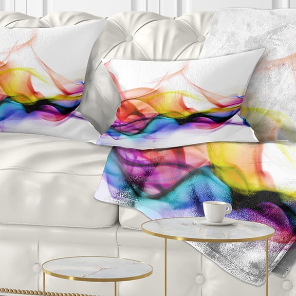 Designart Abstract Smoke - Contemporary Throw Pillow - 12x20