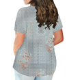thumbnail image 3 of IYYVV Plus Size Tops For Women Casual Summer Crew Neck Funny Shirt Floral Graphic Womens T Shirts Loose Fit Short Sleeve Cotton Tunic Tops Teen Girl Clothes Fall Fashion 2024 Gray L, 3 of 5