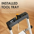 thumbnail image 3 of HBTower 4 Step Ladder with Tool Tray, Aluminum Anti-Slip Folding Step Stool for Adults, 330lbs Capacity, Light Weight Portable Ladder for Kitchen Warehouse Outdoor Work, 3 of 9