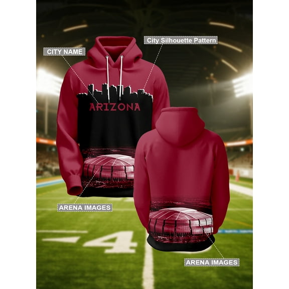Men's Athletic Team Style Hoodie Double-faced knit pullover hoodie Soft and comfortable 100% polyester fabric Stylish casual sports top/sweatshirt