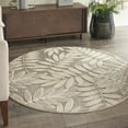 thumbnail image 4 of 5â€™ Round Natural Leaves Indoor Outdoor Area Rug, 4 of 6