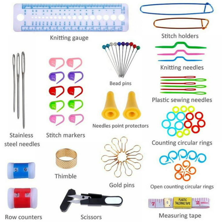  Mdoker 100 Pieces Crochet Kit with Yarn and Knitting  Accessories Set,Complete Knitting Kit for Beginners Include Soft Grip  Crochet Hooks,Aluminum Crochet Hooks,Crochet Yarn Balls,Crochet Supplies Set