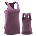 thumbnail image 1 of Women's Compression Tank Top With Phone Pocket Racerback Sleeveless Base Layer Athletic Spandex Breathable Quick Dry Moisture Wicking Gym Workout Runn, 1 of 5