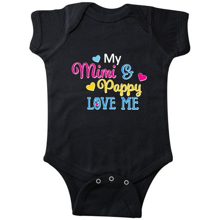 

Inktastic My Mimi and Pappy Love me with Hearts Gift Baby Boy or Baby Girl Bodysuit