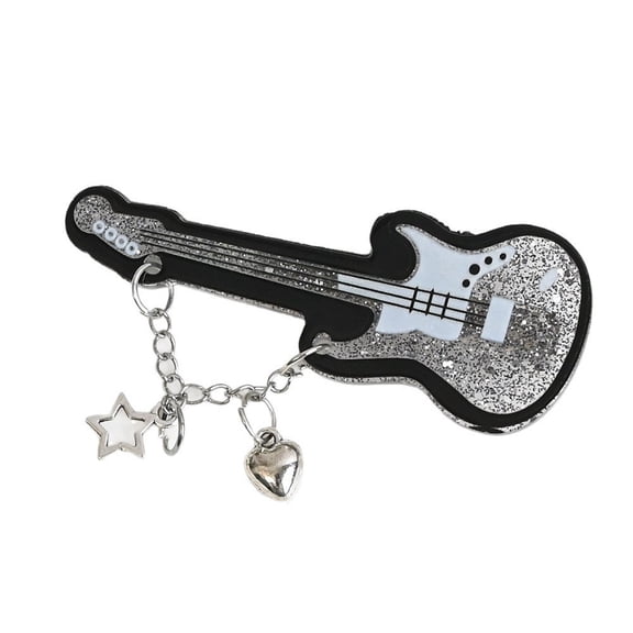Acrylic Guitar Hair Clip Side Barrette 2000s Cool hairPin For Music Lover Concerts School Event And Casual Hair Styling
