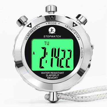 Rolilink Stopwatch, 2 Laps Metal Stop Watch for Sports Waterproof Stopwatches Timer for Sports and Competitions