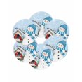 thumbnail image 7 of 13 Inch Round Placemats Set of 6, Blue Snowman Christmas Non Slip Heat Insulation PP Table Mats, Xmas Snowflake Birds Berry Winter Washable Place Mats for Kitchen Dining Party Table Decor, 7 of 7