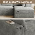 thumbnail image 4 of Wiilayok 107" Cloud Sectional Couch with L-Shape Chaise,Modern Modular Sofa with Deep Seat, Comfy Boneless Upholstered Couches for Living Room Bedroom,Gray, 4 of 10