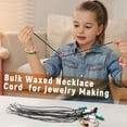 thumbnail image 2 of 100 Pieces Waxed Leather Necklace Cord Bulk with Clasp Necklace Bracelet Chains String Rope Cord for Jewelry Making Pendants Charms(Black,20 Inch), 2 of 6