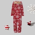 thumbnail image 6 of Fgnfyis Family Matching Christmas Pajamas Red Snowflake Print Zipper Hooded Long Sleeve Soft Cozy 2 Piece Pajamas Set Tops Pants Sleepwear, 6 of 6