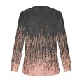 thumbnail image 4 of Rohuuque Women's Fall Long Sleeve Tops Button Down Henley V Neck Shirts Dressy Casual Loose Printed Trendy Blouses Dark Gray, 4 of 5