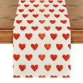 thumbnail image 3 of Valentine Day Table Runner Valentine's Day Table Runner Festive Decor for Weddings Banquets Parties Heart Patterned Heat-resistant Non-slip 3 for Home, 3 of 8