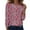 Pink, variant on Xyxonk Women's Tops Plus Size 3/4 Length Long Sleeve Dressy Casual Round Neck Tops Winter Plus Size Blouses Loose Fit 2025 Retro Floral Print Shirts S-5XL