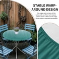 thumbnail image 5 of Teal Green Ombre Fitted Tablecloth with Elastic Edged, Round Table Cloth for Dining Table, Contemporary Gradient Abstract Art Waterproof Oil Proof Table Cover for Indoor Outdoor 55"-60", 5 of 8