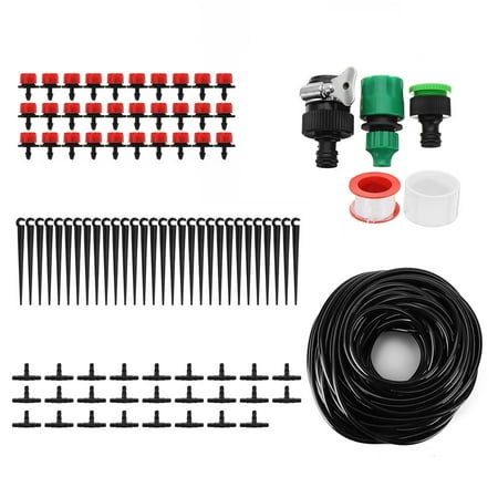 83' FT Micro Plant Self-Watering Equipment Kit +Watering Timer +Micro Sprinkler+Hose Drip Kits Automatic Watering Irrigation System Garden Home Patio