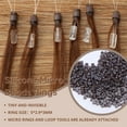thumbnail image 3 of Benehair 100g Micro Ring Human Hair Extensions Micro Ring Beads 100% Remy Hair Extension Micro Link Hair Ombre Brown 1g/s Easy Loop In 16"-24", 3 of 13