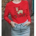 thumbnail image 5 of Old Glory Womens Christmas Fa La Llama Long Sleeve T Shirt, 5 of 6
