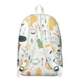thumbnail image 3 of Vintage Waterproof School Backpack with Cute Peach & Smoked Sausage Print – Retro Kawaii Fruit and BBQ Food Design, Minimalist Pastel Fruit Pattern, Durable & Lightweight, 3 of 5